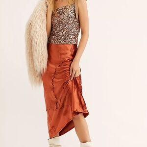 Free People Copper Gold Skirt